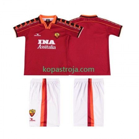 Billiga Fotbollströjor AS Roma 1999 Retro Barn Hemma tröja 1998 Kortärmad